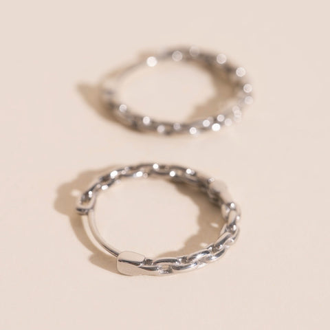 Chain Huggie Hoop Earrings