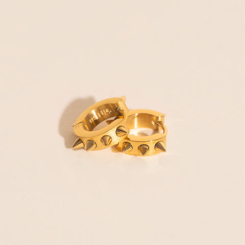 Spiked Chunky Huggie Hoop Earrings