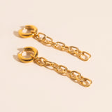 Long Chain Chunky Huggie Hoop Charms