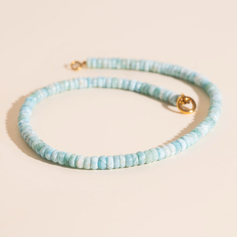 Air Necklace with Natural Larimar Beads