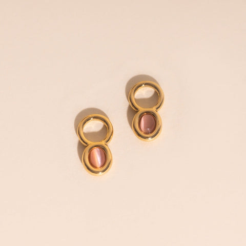 Stone Chunky Huggie Hoop Charms