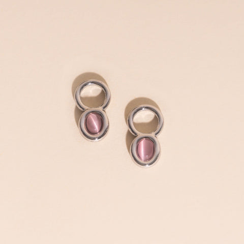 Stone Chunky Huggie Hoop Charms