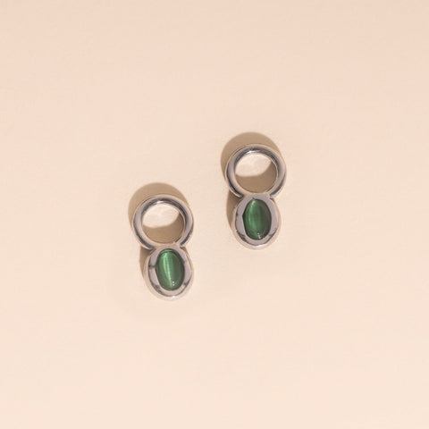 Stone Chunky Huggie Hoop Charms