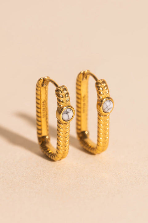 Rope Rectangle Huggie Hoop Earrings