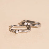 Rope Rectangle Huggie Hoop Earrings