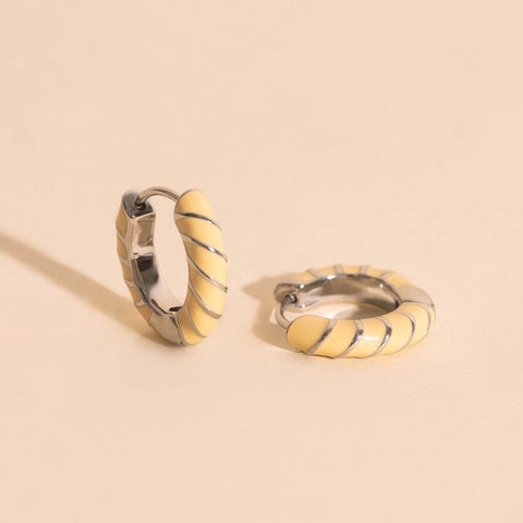 Color Chunky Rounded Huggie Hoop Earrings