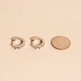 Baguette Textured Huggie Hoop Earrings