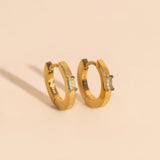 Baguette Textured Huggie Hoop Earrings