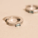 Baguette Textured Huggie Hoop Earrings