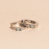 Baguette Textured Huggie Hoop Earrings