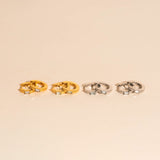 Baguette Textured Huggie Hoop Earrings