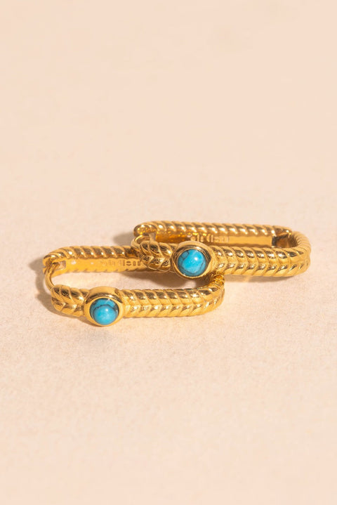 Rope Rectangle Huggie Hoop Earrings