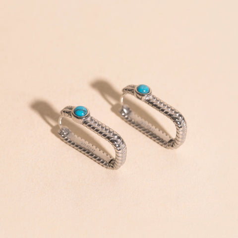 Rope Rectangle Huggie Hoop Earrings