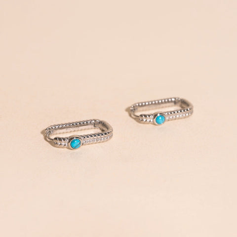 Rope Rectangle Huggie Hoop Earrings