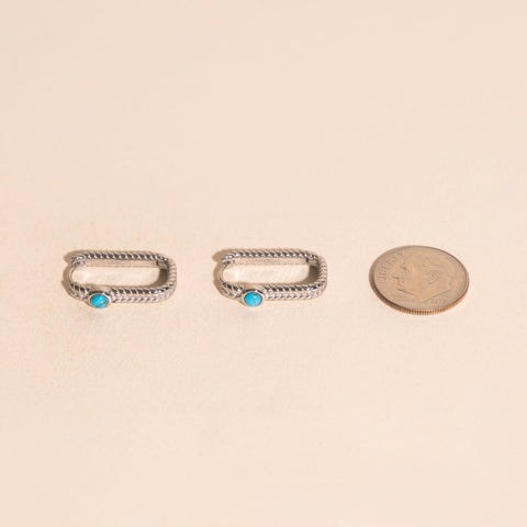 Rope Rectangle Huggie Hoop Earrings