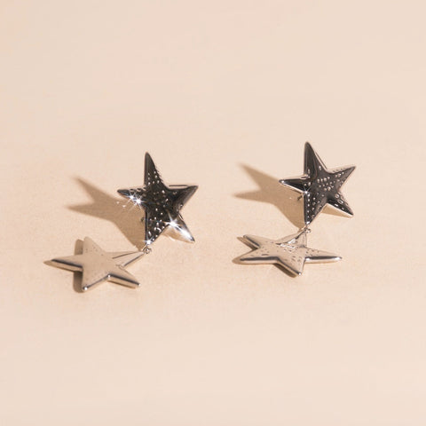 Jumbo Star Drop Stud Earrings
