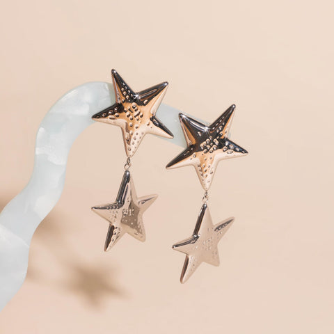 Jumbo Star Drop Stud Earrings