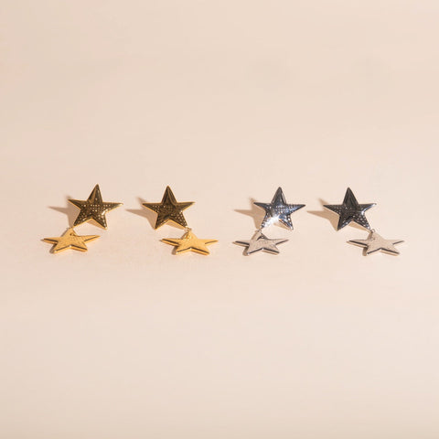 Jumbo Star Drop Stud Earrings