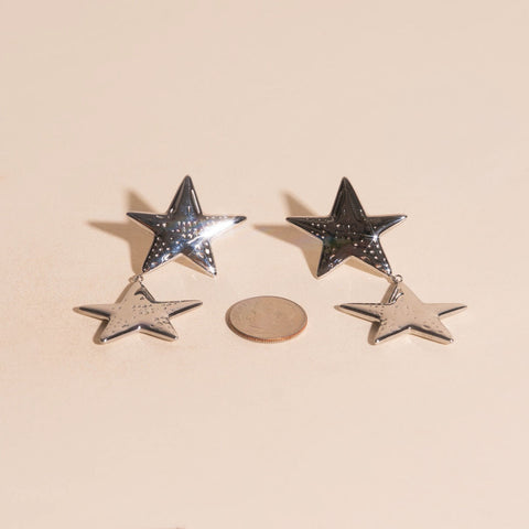 Jumbo Star Drop Stud Earrings