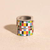 Global Goals Checkered Super Chunky Huggie Hoop Earrings