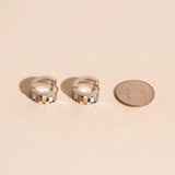 Global Goals Checkered Super Chunky Huggie Hoop Earrings