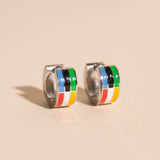 Global Goals Striped Super Chunky Huggie Hoop Earrings
