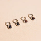 Stone Chunky Huggie Hoop Charms