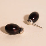 Tortoise Shell Drop Stud Earrings