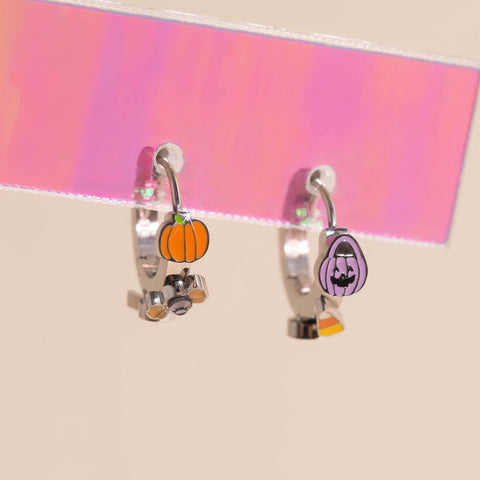 Halloween Candy 3D Huggie Hoop Earrings