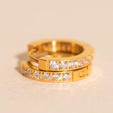 Crystal Huggie Hoop Earrings