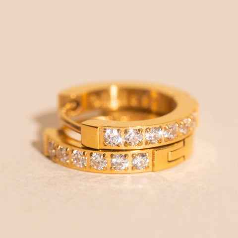 Crystal Huggie Hoop Earrings