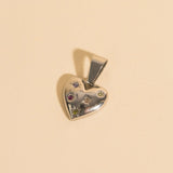 Puffy Heart Rhinestone Necklace Charm