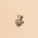 Puffy Heart Rhinestone Necklace Charm