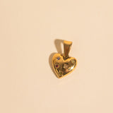 Puffy Heart Rhinestone Necklace Charm
