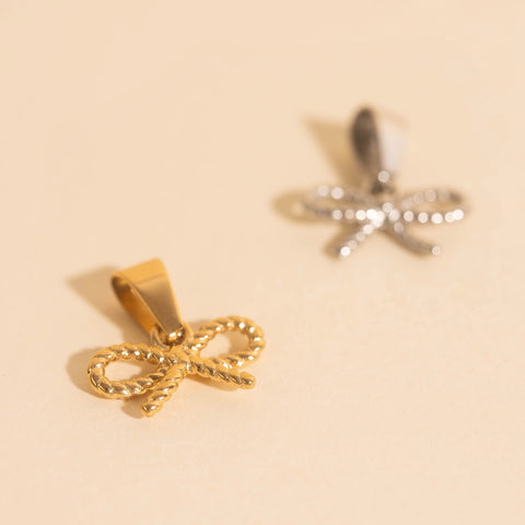 Rope Bow Necklace Charm
