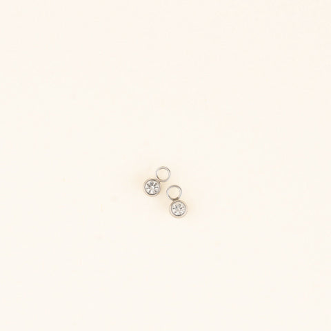 Round Crystal Huggie Hoop Charms