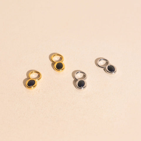 Stone Chunky Huggie Hoop Charms