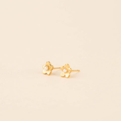 Mini Pearl Flower Stud Earrings