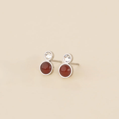 Amber Crystal Stud Earrings