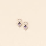 February Birthstone Huggie Hoop Charms