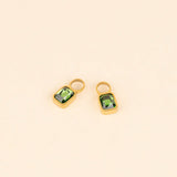 May Birthstone Huggie Hoop Charms