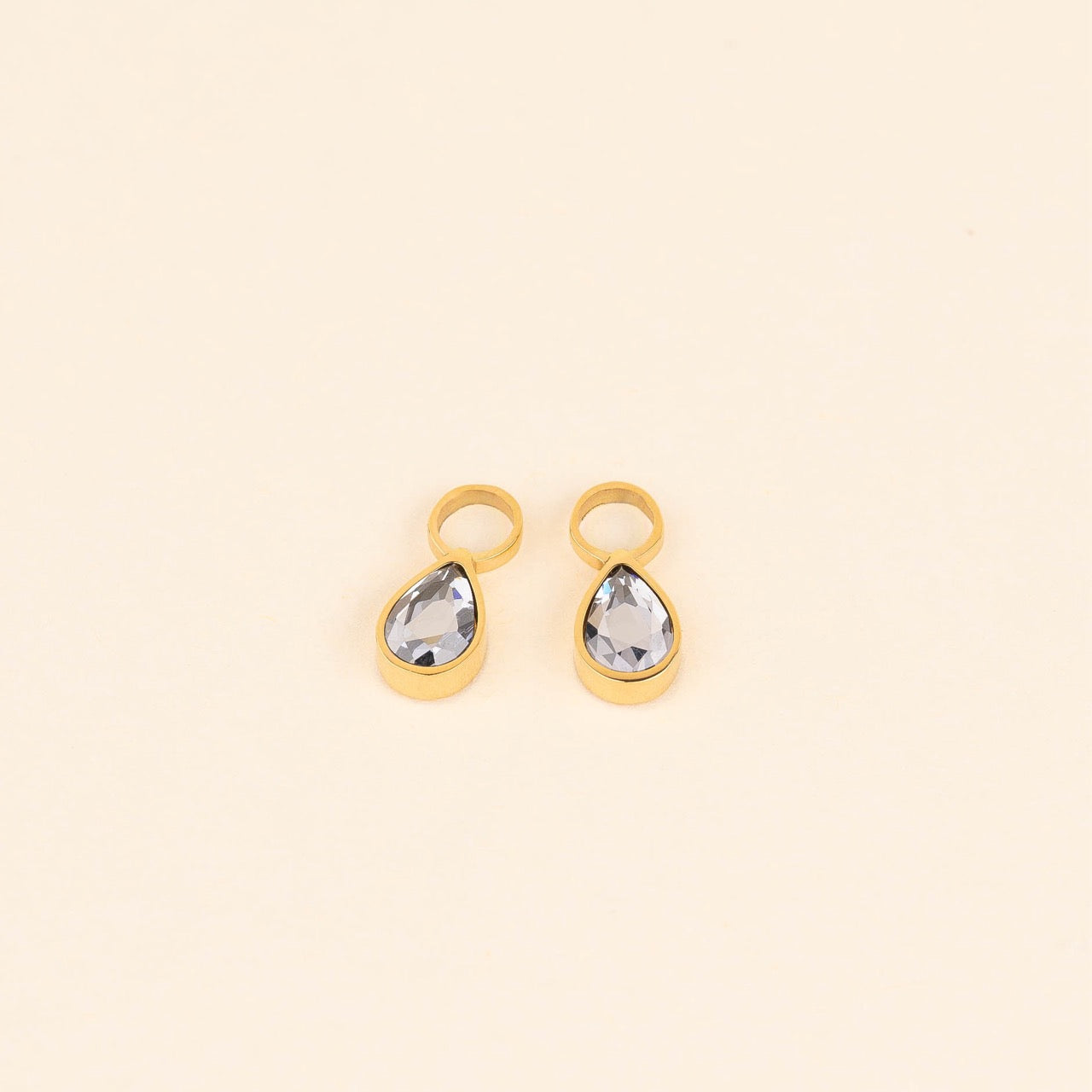 June Birthstone Huggie Hoop Charms