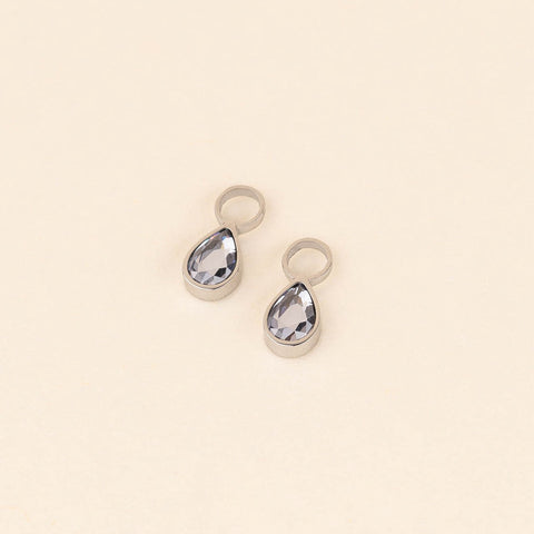 June Birthstone Huggie Hoop Charms
