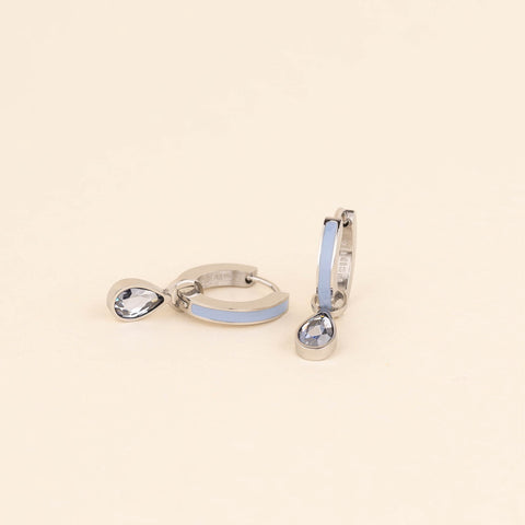 June Birthstone Huggie Hoop Charms