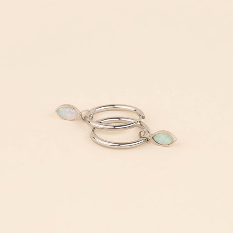 October Birthstone Huggie Hoop Charms