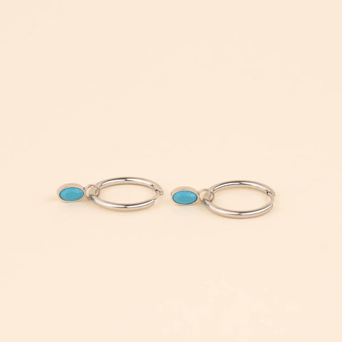 December Birthstone Huggie Hoop Charms