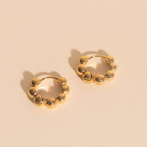 Bubble Chunky Rounded Huggie Hoop Earrings