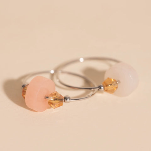 Blush Trio Huggie Hoop Charms