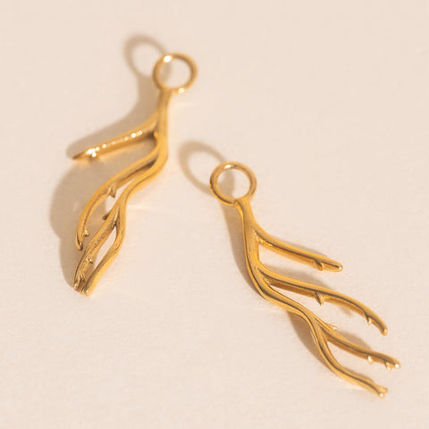 Coral Huggie Hoop Charms