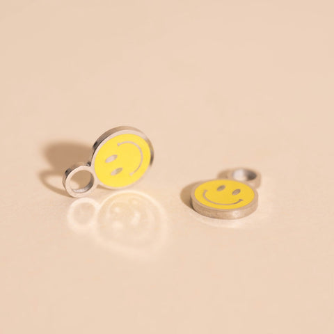 Smiley Huggie Hoop Charms